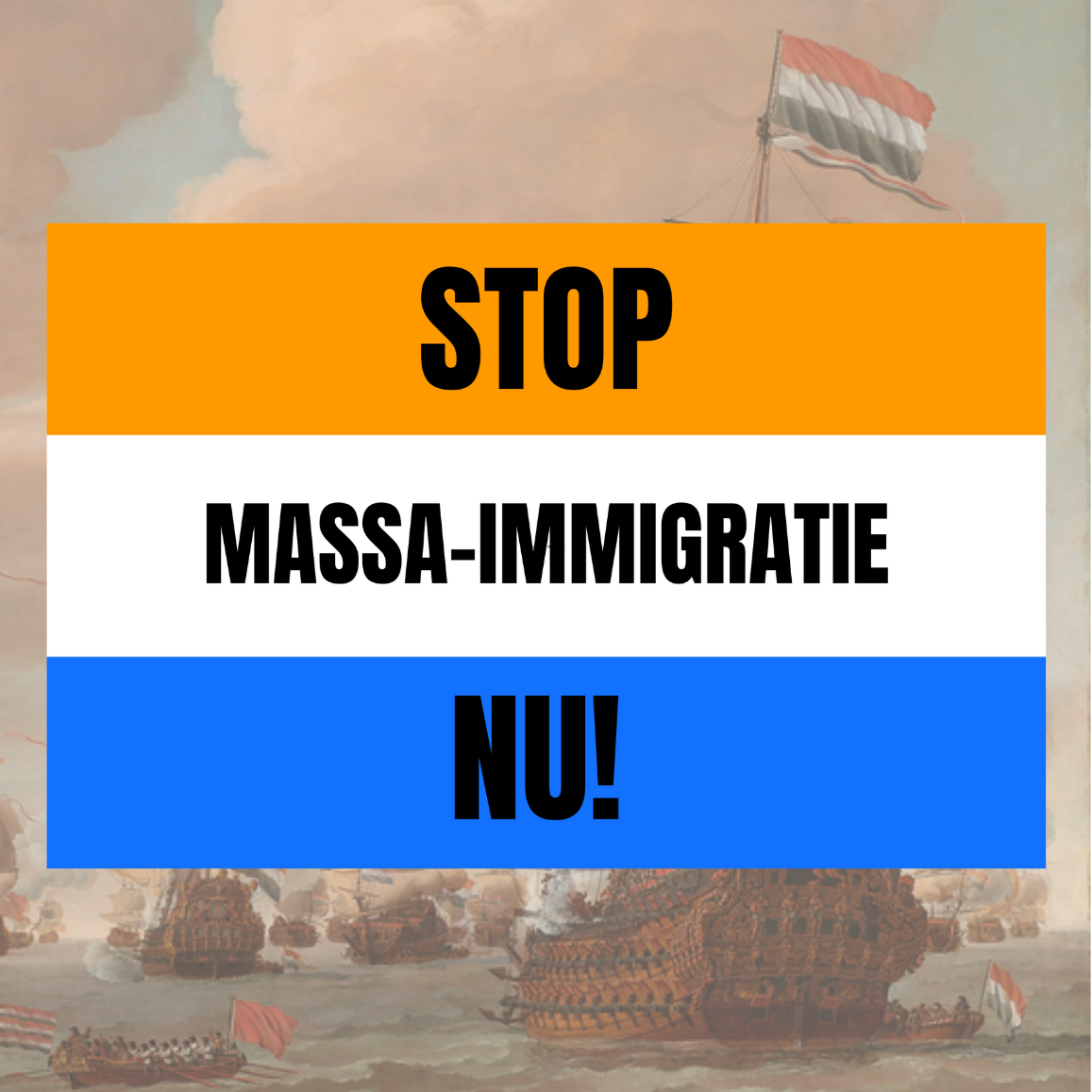 “Stop Massa Immigratie NU!” Sticker